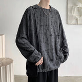 Spring Summer Men Hole T Shirts Harajuku Hip Hop Long Sleeve Oversized Tshirts Male Korean Fashion Tee Tops Plus Size 3XL