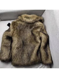 Winter Short Thick Warm Hairy Shaggy Faux Raccoon Fur Coat Men Long Sleeve High Quality Luxury Fluffy Jacket