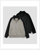 Autumn Men's Zipper Cardigan Jacket Casual Patchwork Stand Collar Long Sleeve Sweater Korean Premium Quality Knitted Outerwear