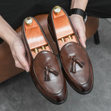 New Classic Men's Business Shoes with British Breathable Simple Tassel Leather Shoe Style Casual Formal Shoes, Men's Sizes 38-46