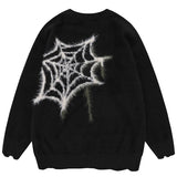 Star Spider Sweater Goth Punk Harajuku Hip Hop Streetwear Sweaters Men Fall Winter Oversized Knitted Jumper Pullover Black