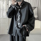 Korean Fashion Stylish Long Sleeve Blouses Men Streetwear All-match Handsome Teens Shirt 2023 Autumn New Retro Oversize Shirts