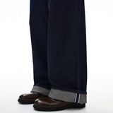 Non-fading Original Color Jeans Men's High Quality Loose Straight Denim Pants Classic American Retro Wide Leg Autumn Trousers