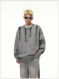Autumn and Winter Trendy Personalized Hip Hop Round Neck Sweater American Couple Loose Retro Casual Knitted Harajuku Top y2k