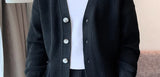 Men Cardigan Fashion Luxury Knitted Sweater Coats Trendy Japanese Retro V Neck Long Sleeve Jacket Casual Stylish Knitwear M-3XL
