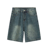 New Casual Loose Straight Denim Shorts For Mens Spring Summer Stylish Solid Color Jean Short Pant Men Vintage Baggy Denim Shorts