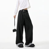 Grey Black Suit Pants Men Oversized Society Mens Dress Pants Korean Casual Loose Wide Leg Pants Mens Office Formal Trousers
