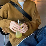 New Japanese Popular Men Cardigan Jacket Luxury Trendy Turtleneck Knitted Zip-up Long Sleeve Sweater Coat Premium Knitwear M-3XL