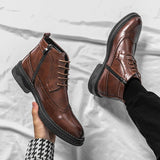 Men's formal Chelsea ankle boots fashion black Brugge natural leather wedding shoes men's office shoes