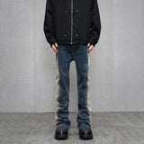 Skinny Jeans Men Y2k Street Contrast Fashion Casual Slim Flared Trousers Autumn Streetwear Vintage Winter Stretch Denim Pants