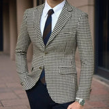 Plaid Men Suit Jacket for Wedding Tuxedo Houndstooth Blazer 1 Pc American Style Notch Style Check Fashion Suit 2024