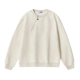 Men Sweatshirt Side Zip Casual Tshirt Autumn Streetwear Fashion Trend Youth All-Match Daily Long-Sleeved Top Male Men'S Clothing