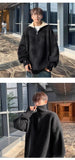 American autumn and winter men and women trendy personality lazy style zipper lapel couple loose knit pullover sweater harajuku
