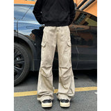 Vintage Camouflage Men's Jeans Fashion Washed Casual Wide Leg Denim Pants Spring Loose Male Trousers Earthy yellow Cargo jeans