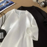 Fashionable High-end V-neck Short-sleeved T-shirt Men's Korean Style Summer Fashion Handsome Clothes Loose Versatile Top Chic
