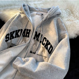 American autumn and winter men and women trendy loose retro personalized letter printed hooded sweatshirt casual casual Harajuku