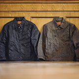 Maden New Men's Retro IV Oiled Wax Jacket with Lapel and Zipper Short Canvas Outerwear for Autumn Classic Style Slim Fit Jacket