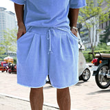 Men's Tracksuit Casual Cotton Short-sleeved T-Shirt Shorts 2-piece Suit Summer Sportswear Loose Men's Clothing Suit