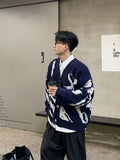 Man Clothes Graphic Jacket Cardigan Knitted Sweaters for Men Coat Maletry Y2k Streetwear Plus Size Tops 90s Vintage Loose Fit X