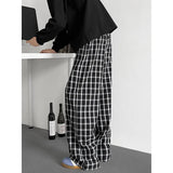 Summer Casual Pants Men Oversized Retro Plaid Pants Men Streetwear Hip-hop Loose Wide Leg Pants Mens Trousers Large Size 5XL