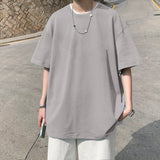 Men's Cotton T-shirts White Mens Casual Summer Wear Oversized T Shirt Solid Tee Shirts for Men 5XL Big Size Male Clothes