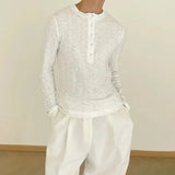 Mens T-Shirt Basic Lightweight Home Comfortable Knitted T-Shirt Simple Soft Elastic Casual Long Sleeve Top Men'S Clothing