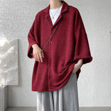 Solid Shirt Men Black 5-sleeve Shirts Men Korean Blouses Ice Silk Shirt Men's Summer Fashion Brand ins masculina camisas hombre