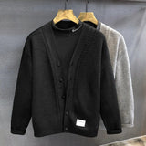 Advanced Fried Dough Twists Stripe V-neck Knitwear Cardigan Coat Men's Solid Sweater Men's Top
