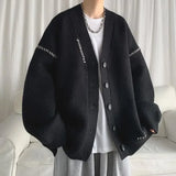 Knitted Cardigan Male Solid Color No Hoodie Long Sleeve Men's Sweaters Open Cable Designer Top Casual Jackets Y2k Vintage Woven