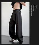 Men's Casual Straight Long Loose Pants Stretch Elastic Waist Jogger Korean Classic Blue Black Gray Male Brand Trousers Plus Size