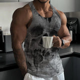 Summer New Men's Vest Knitted Vertical Stripes Fitness Sports Leisure Slim Vest I-Shaped Sleeveless Top Free Shipping