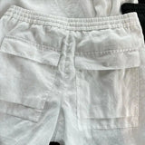 American Retro Shirt Shorts Two-piece Set Korean Cityboy Cargo Wear 2025 Summer New Loose Casual Cotton Linen Breathable Set