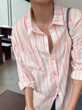 New Japanese Vintage Men Striped Shirts Luxury Casual Trendy Long Sleeve Cardigan Tops Fashion Leisure Macaron Sunscreen Blouse