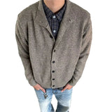American Vintage Cardigan Coats Light Luxury Knitted Lapel Long Sleeve Men Sweater Jacket Leisure Premium Quality Knitwear M-3XL