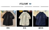 Gmiixder Bubble Yarn Embroidered Shirt Short-sleeved Summer Thin Breathable Quick-drying Beach Shirt Couple Half-sleeved Jacket
