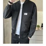 Autumn Winter KPOP Fashion Style Harajuku All Match Tops Slim Fit Loose Casual Korean Style Outerwear Patchwork Zipper Jacket