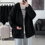 Harajuku Y2K Hiphop New Retro Hoodie Men's Cardigan Sweatshirt Fashion Solid Coat Oversized Brand Cardigan Jacket