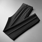 Summer Casual Pants Men Thin Business Stretch Slim Elastic Waist Jogger Korean Classic Thin Black Gray Blue Trousers Male