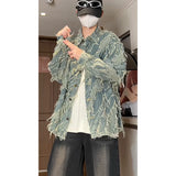 Personality design Men's Long Sleeve Shirt Outdoor Halloween Street Autumn and Winter Cuffed Long Sleeve