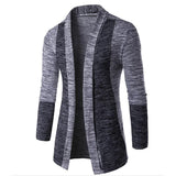 Autumn Winter Retro Men Sweater Men's Cardigan Stitching Contrast Color Long-Sleeved Slim-Fit Sweater Jacket Masculina