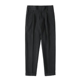 Spring Summer Suit Pants Men's Straight Naples Ruffian Handsome High Waist Small Trousers British Style Slim Trousers Gentleman