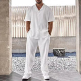 New Model Men's Business Casual Two-Piece Casual Daily Set Basic Shirt and Straight Pants Men's Fashion Sportswear Set