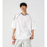 Men Sport Tshirt Transparent Mesh V-neck T Shirt Short Sleeve Men Clothing Summer Fashion Streetwear Male Loose Tee Tops