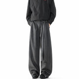 Belt Suit Pants Men Oversized Society Mens Black Dress Pants Korean Loose Wide Leg Pants Mens Office Formal Trousers M-3XL