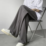 Summer Casual Pants Men Fashion Pleated Pants Men Japanese Streetwear Loose Wide Leg Pants Mens Baggy Ice Silk Trousers M-3XL