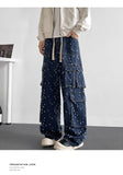 Cargo jean pants Men Wide Leg DenimLoose Straight Baggy Men's Jeans hip hop Streetwear Skateboard Neutral denim Trousers