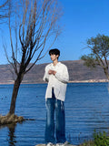 American street fashion men and women spring and autumn personalized straight leg jeans couple loose retro casual pants y2k