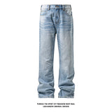 JEANS Mens Classic Straight Light Blue Washed Denim Jeans M-5XL 7 Size Options Big Tall Multiple Fit Vintage Wash Large Size