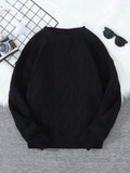 New\Japanese Style Round Neck Couple Sweater Plain Weave Style Casual Versatile Trendyy Men's Long-Sleeved Sweater Top