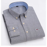 Men's Classic Plaid Oxford Long Sleeve Shirts Pocket 100% Cotton Business Casual Formal Standard Fit Workwear Button Down Shirts